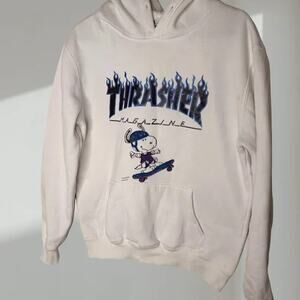 Thrasher Magazine Hoodie with Hand-Painted Snoopy (Unisex Small)